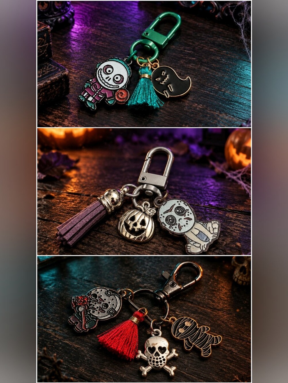 Halloween Horror Characters Handmade Charms Tassel Keychains